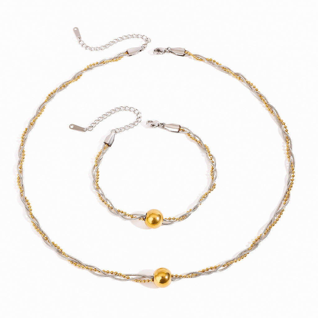 Damen Halskette aus hypoallergenem Edelstahl mit elegantem Goldakzent und verstellbarem Verschluss Shop Nory