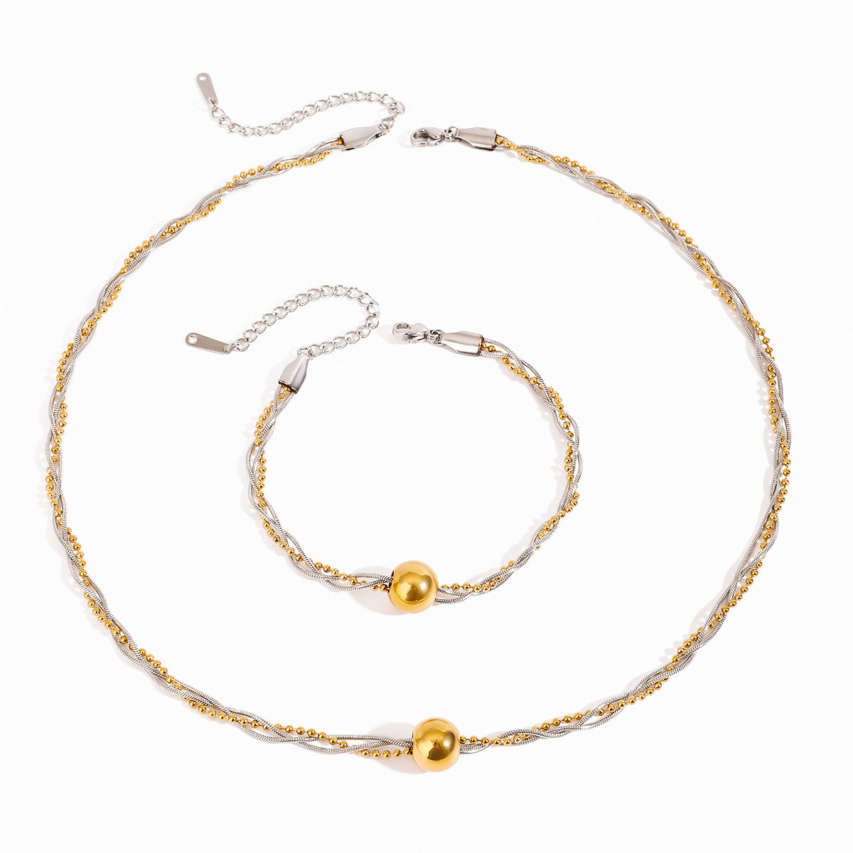 Damen Halskette aus hypoallergenem Edelstahl mit elegantem Goldakzent und verstellbarem Verschluss Shop Nory