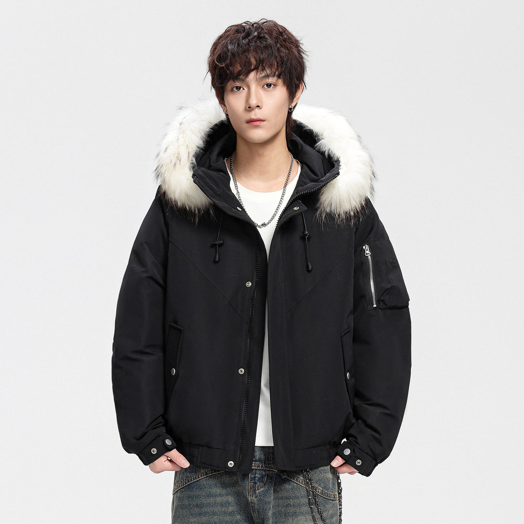 Herren Modische Winterjacke mit abnehmbarem Kunstfellkragen Shop Nory