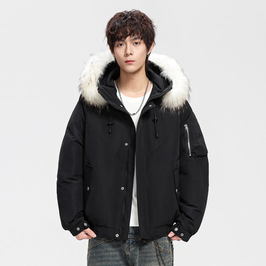 Herren Modische Winterjacke mit abnehmbarem Kunstfellkragen Shop Nory