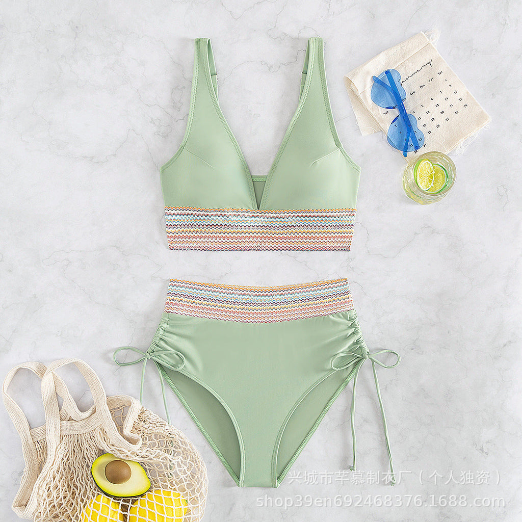 Damen Hochgeschnittener Sportbikini Shopnory