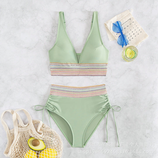 Damen Hochgeschnittener Sportbikini Shopnory
