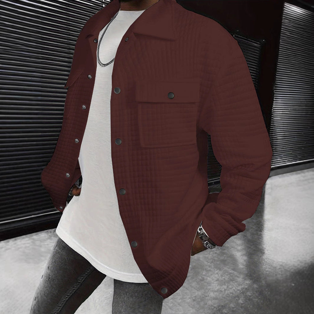 Herren Lässige Überziehjacke mit strukturiertem Design und praktischen Taschen