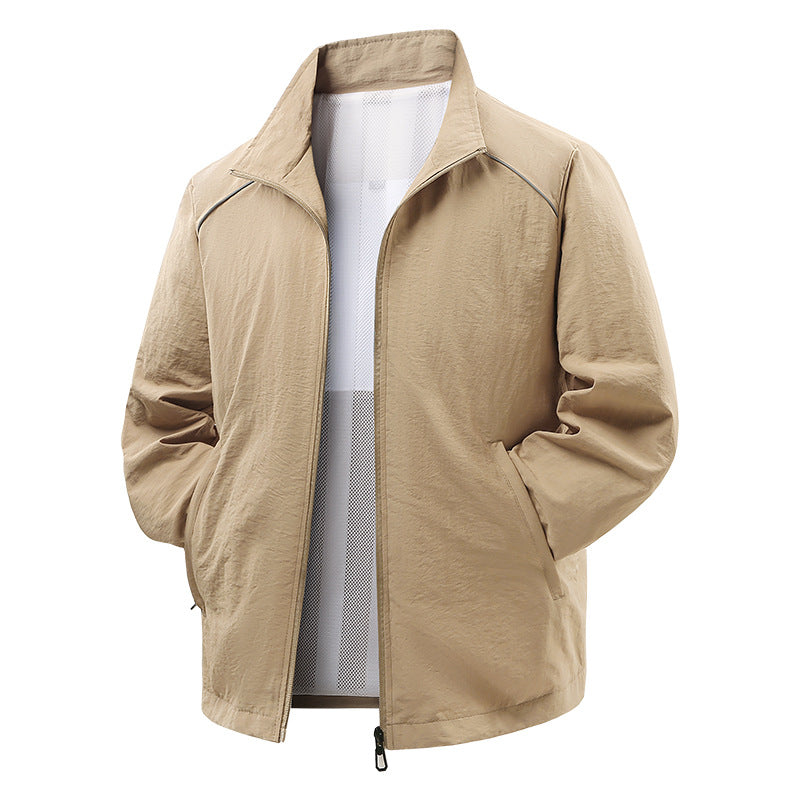 Herren Leichte Wind- und Regenjacke mit Mesh-Innenfutter und reflektierenden Schulterpaspeln Shop Nory