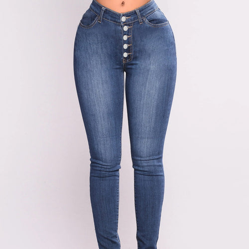 Damen Hochtaillierte Shaping-Skinny-Jeans mit sichtbarer Knopfleiste Shop Nory