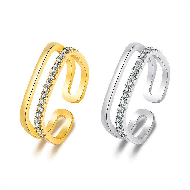 Damenring mit schickem Zirkonia-Besatz und elegantem Design Shop Nory