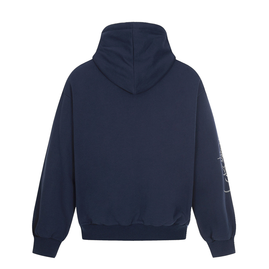 Herren Oversize Kapuzenpullover mit ornamentalem Kreuz‑Print und Nieten Shop Nory