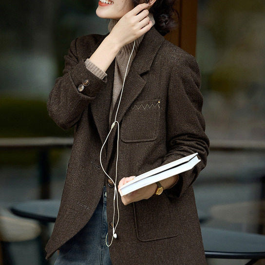 Damen Modern geschnittener Blazer mit strukturiertem Stoff Shop Nory