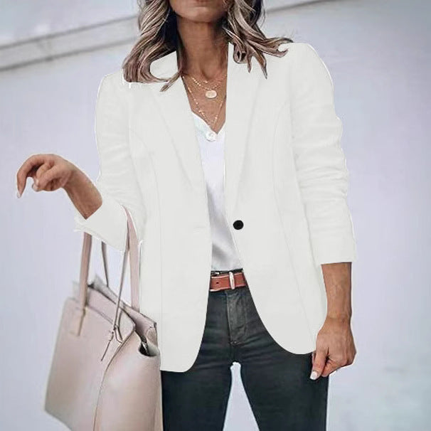 Damen Taillierter Blazer mit geschliffenem Revers, leichter Schulterpolsterung und Ein-Knopf-Verschluss Shop Nory