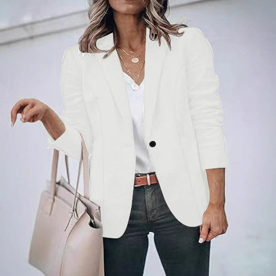 Damen Taillierter Blazer mit geschliffenem Revers, leichter Schulterpolsterung und Ein-Knopf-Verschluss Shop Nory