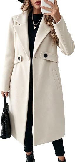 Damen Midilanger Wollmix-Mantel mit Taillenpatte und klassischem Revers Shop Nory