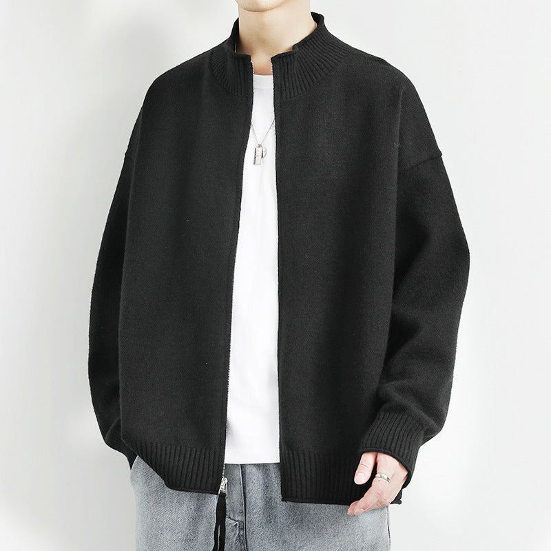 Damen Freizeit Strickjacke mit hohem Kragen und Reißverschluss Shop Nory