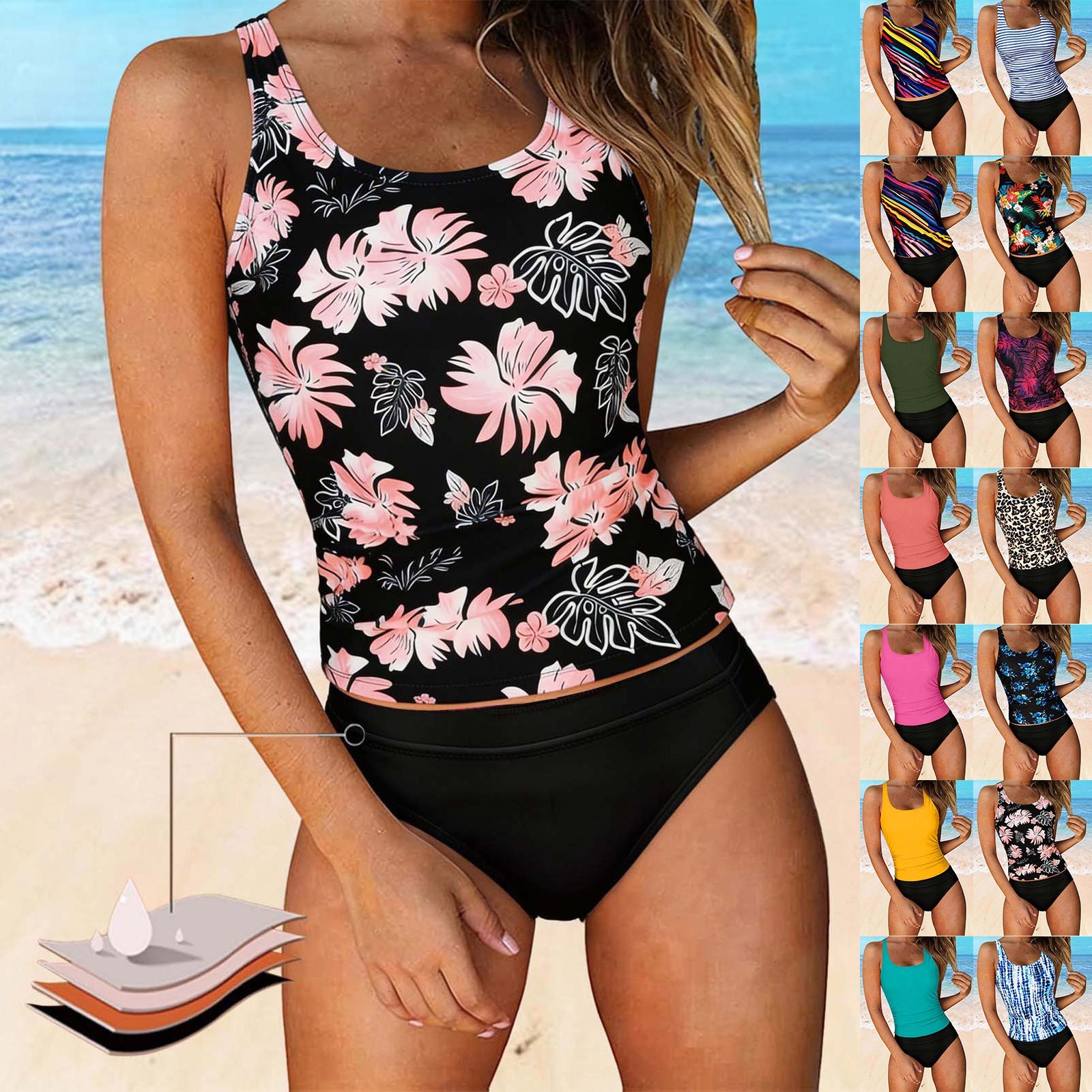 Damen Bikiniset mit floralem Oberteil und klassischem Unterteil
