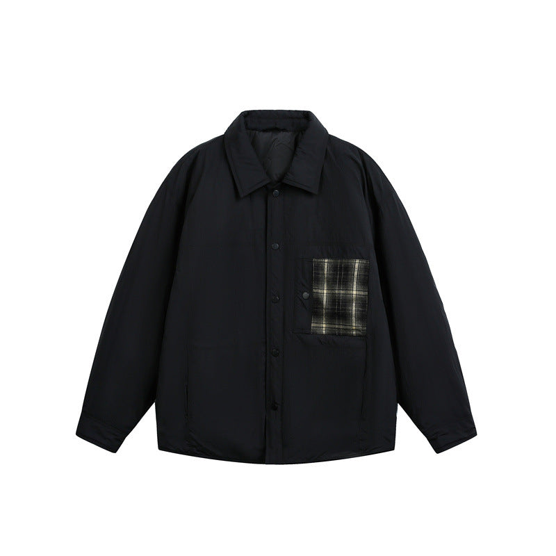 Herren Wattierte Hemdjacke mit Kontrast-Karotasche Shop Nory