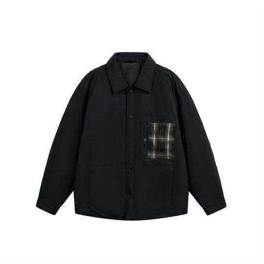 Herren Wattierte Hemdjacke mit Kontrast-Karotasche Shop Nory