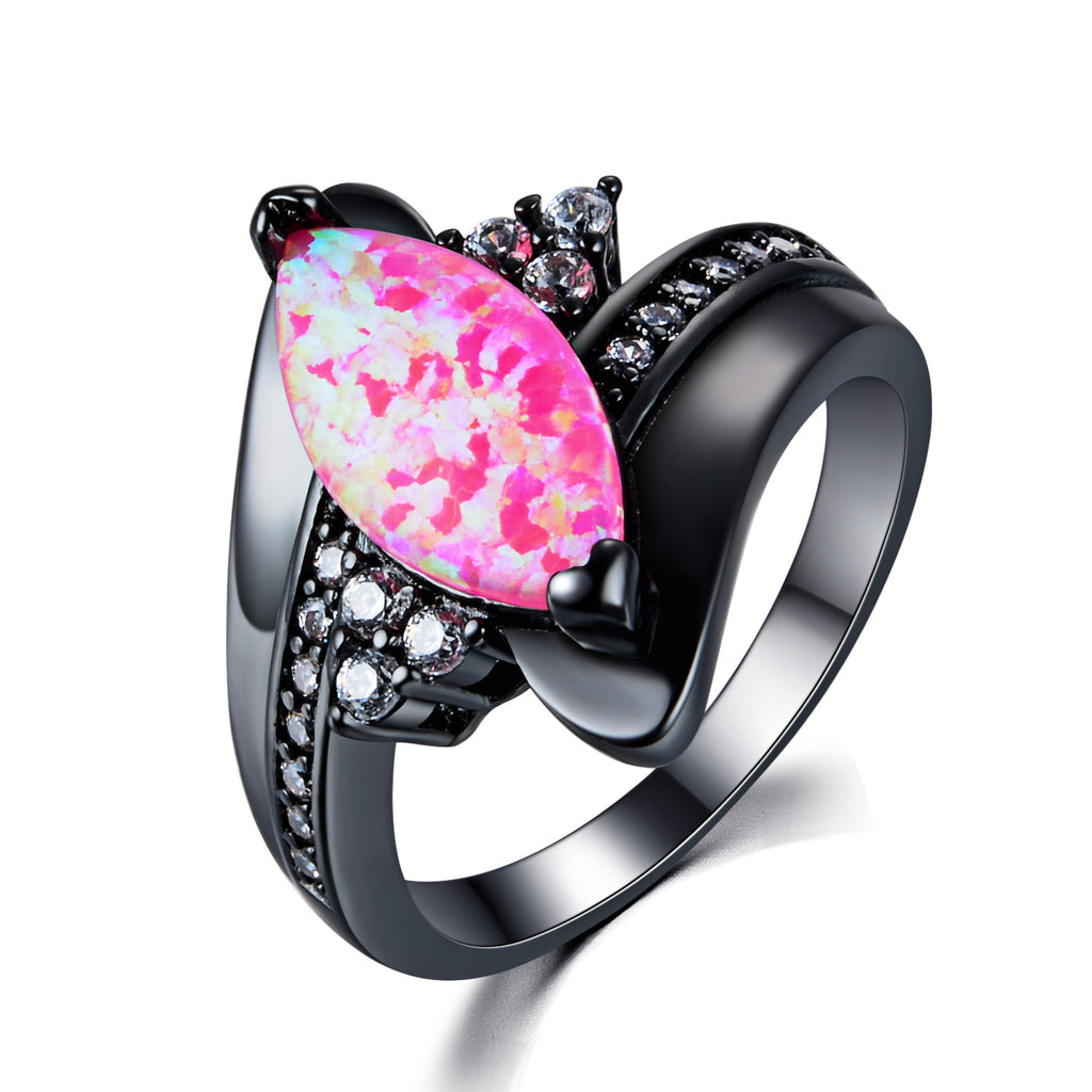 Damen Ring mit schimmerndem Opal und elegantem Zirkonia-Design Shop Nory