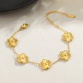Damen zierliches Blumenarmband mit goldenen Details Shop Nory