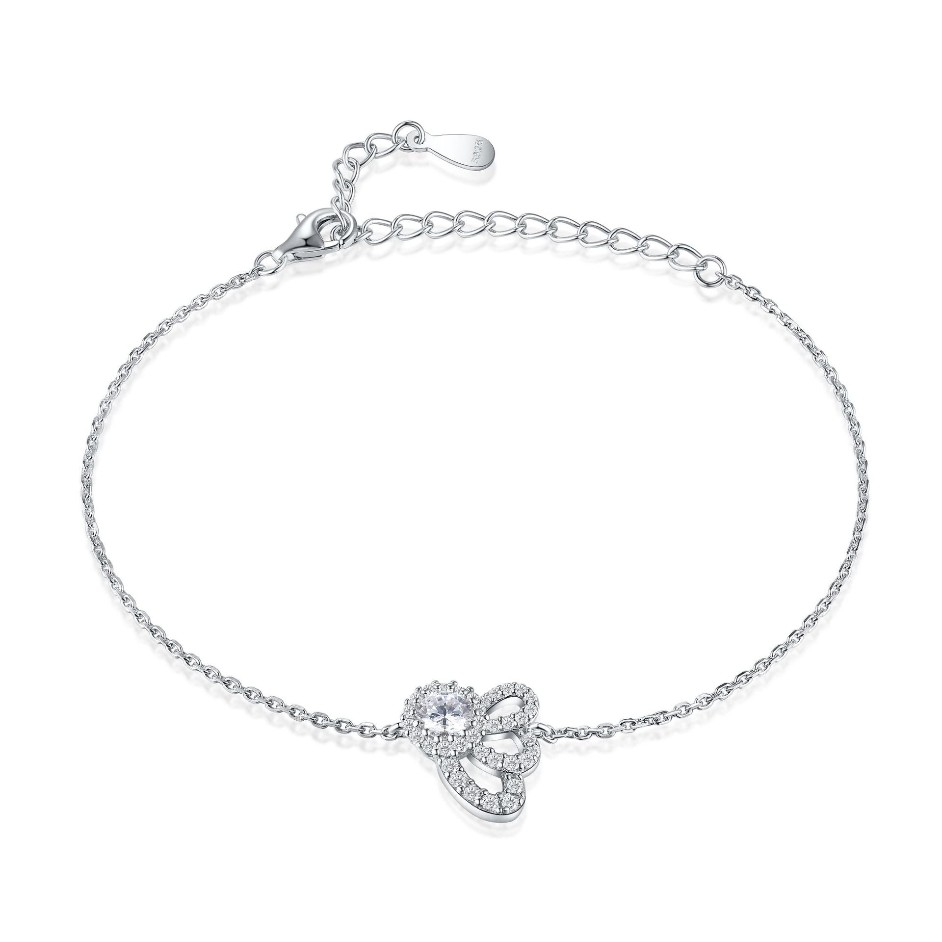 Damen exquisites Armband mit funkelndem Zirkonia-Besatz und kunstvollem Design Shop Nory