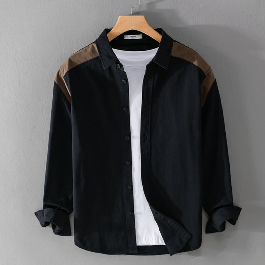 Herren Overshirt mit Kontrastpasse und lockerem Schnitt aus Baumwollmix Shop Nory