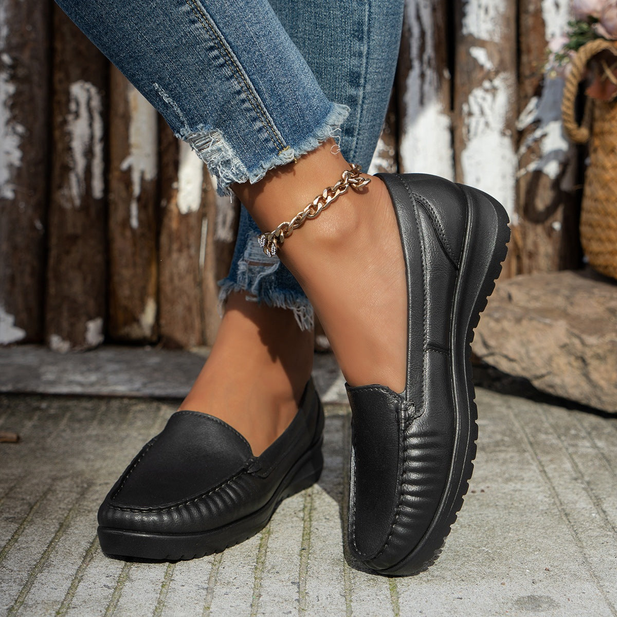 Damen Komfortable Slip-On Mokassins