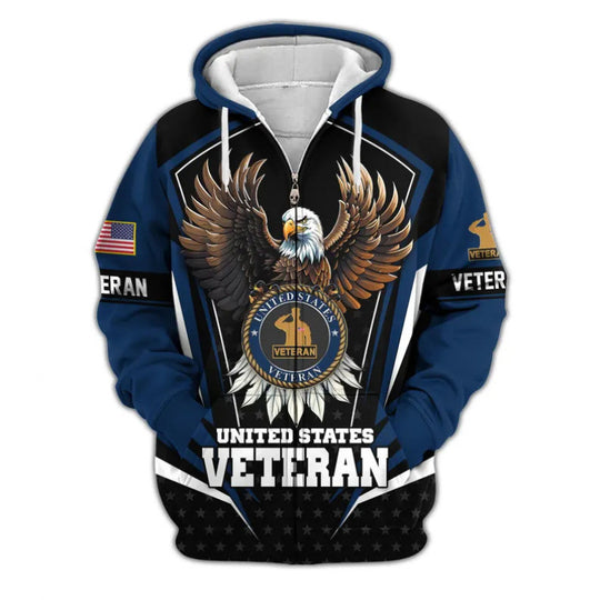 Herren Kapuzensweater mit amerikanischem Veteranenmotiv Shop Nory