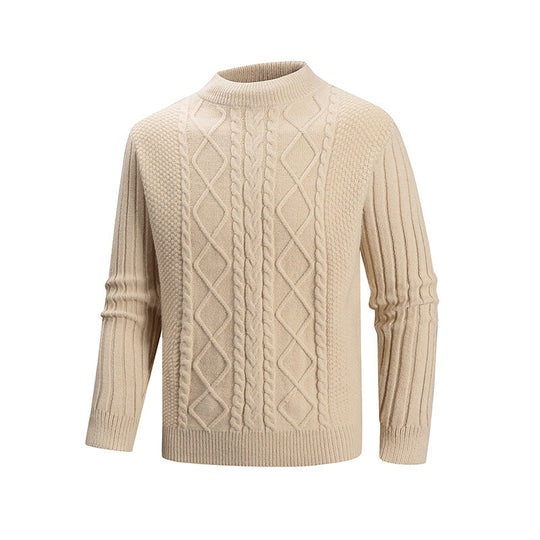 Herren Feinstrick-Rollkragenpullover mit Zopfmuster und gerippten Ärmeln Shop Nory