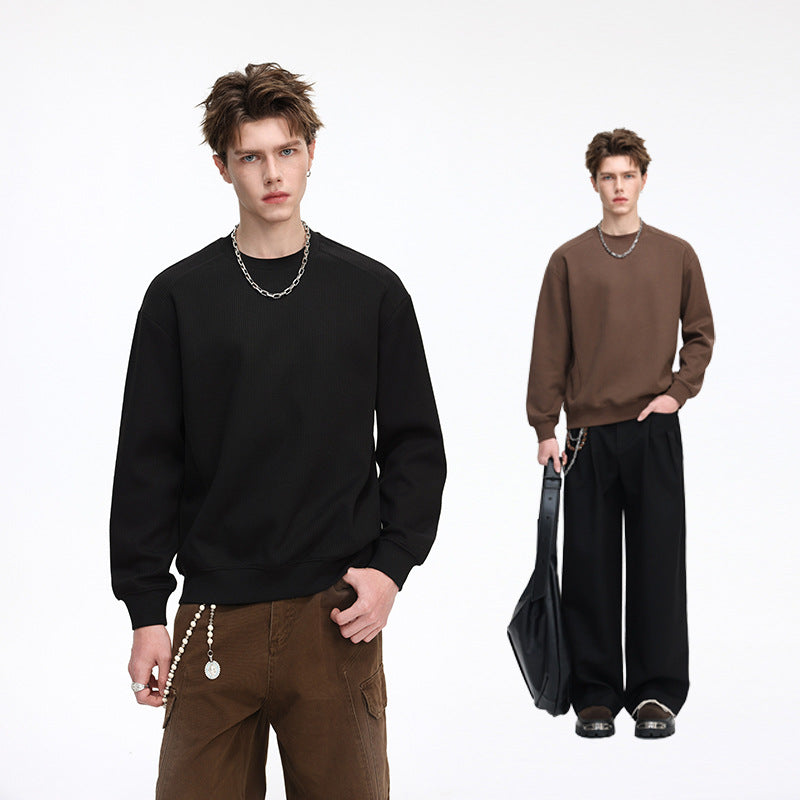 Herren Feinstruktur-Sweatshirt mit Rundhalsausschnitt und relaxed Fit Shop Nory