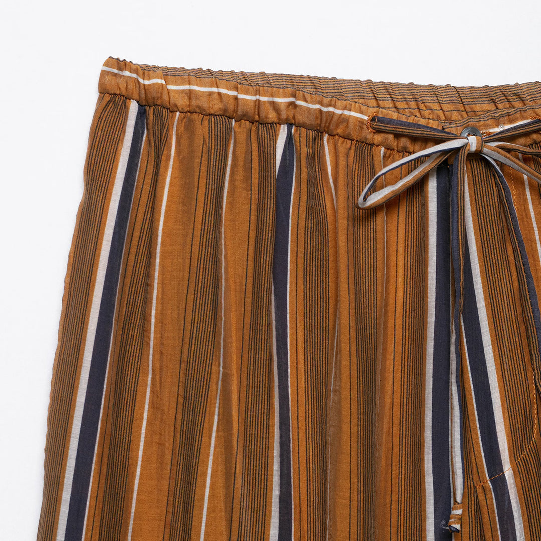 Damen Weite Palazzo‑Hose mit Tunnelzugbund und vertikalem Streifenjacquard Shop Nory