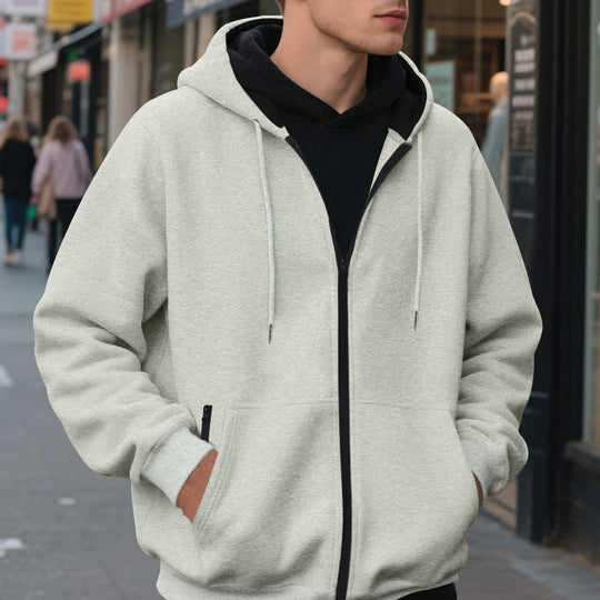 Herren Zip-Hoodie mit praktischen Taschen und atmungsaktiver Fleece-Innenausstattung