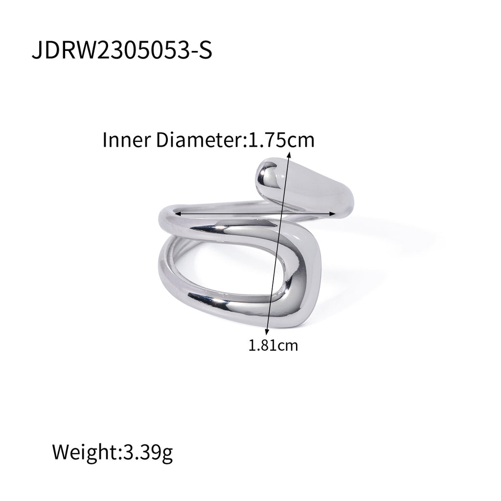 Damen Offener Ring mit modernem, geschwungenem Design Shop Nory