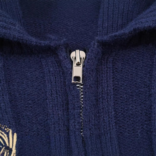 Damen Oversize Zopfstrick-Pullover mit halbem Reißverschluss und Schalkragen Shop Nory