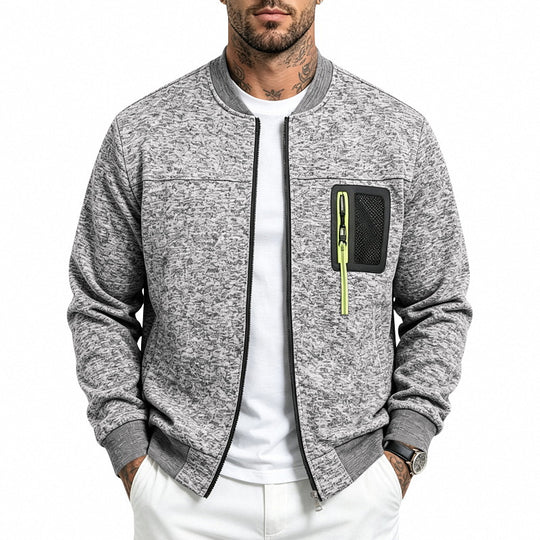 Herren Strick-Bomberjacke mit funktionaler Brusttasche und Reißverschluss Shop Nory