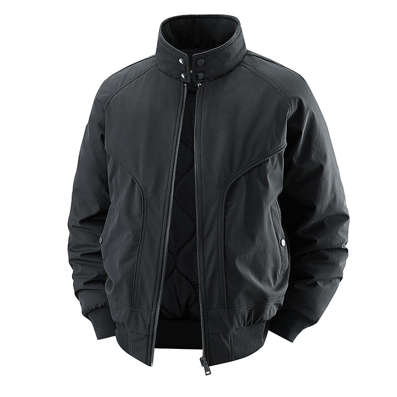 Herren windabweisende gesteppte Bomberjacke mit Stehkragen, Rippenbündchen und wattierter Innenlage Shop Nory