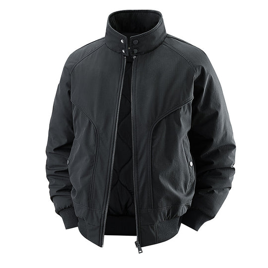 Herren windabweisende gesteppte Bomberjacke mit Stehkragen, Rippenbündchen und wattierter Innenlage Shop Nory