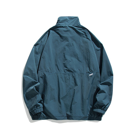 Herren Leichte Oversize-Fieldjacke aus technischem Nylon mit Stehkragen, verdecktem Reißverschluss und Pattentaschen Shop Nory
