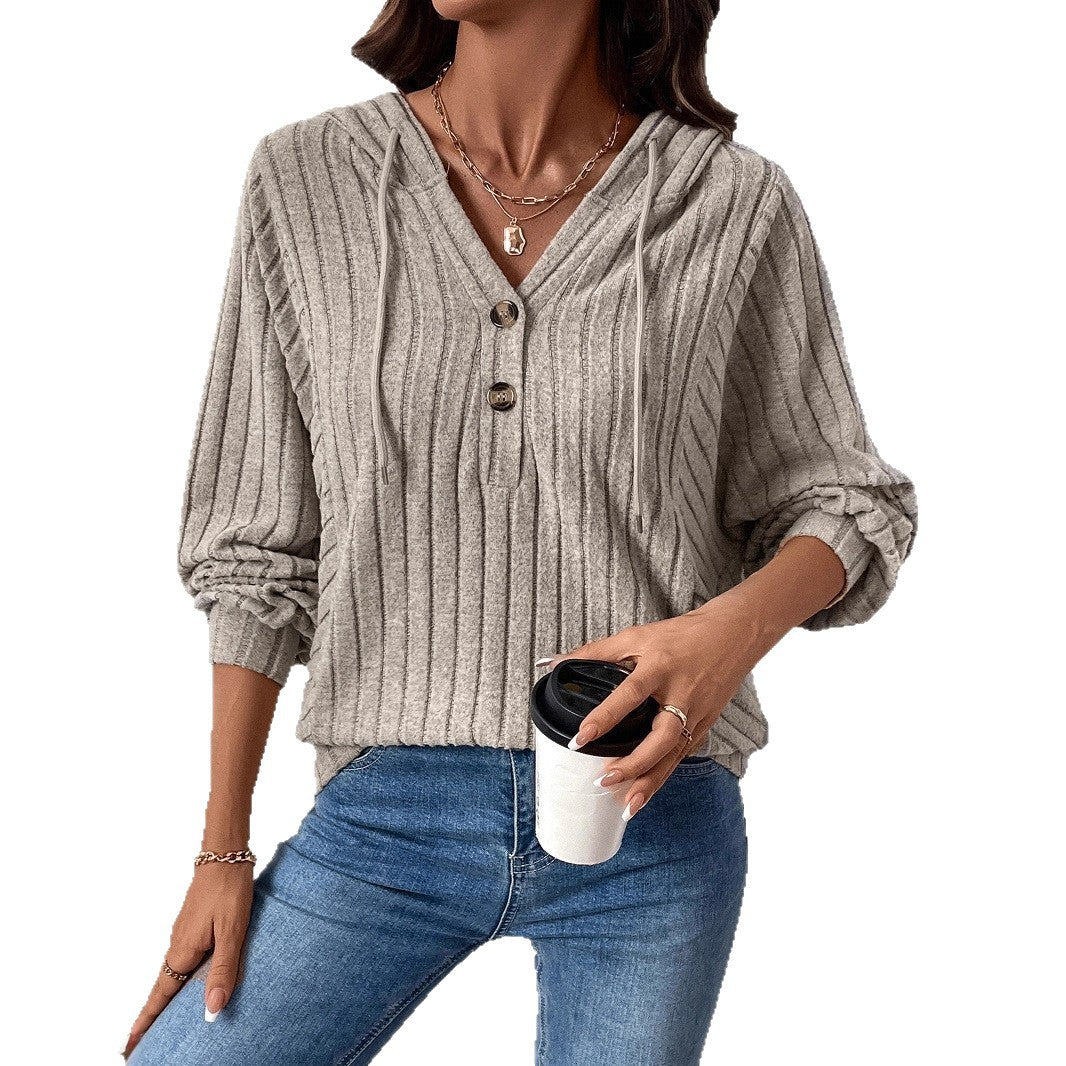 Damen Lässiger Strickpullover mit Knopfdetails Shop Nory