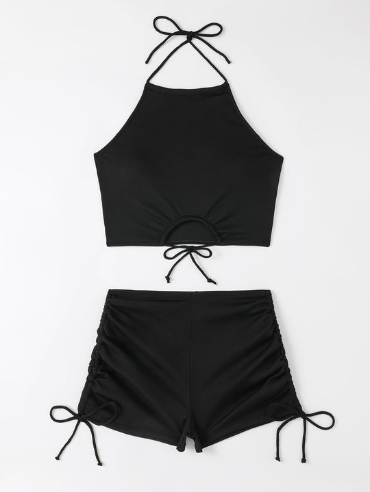 Damen Freizeit-Bikini-Set mit Raffungen