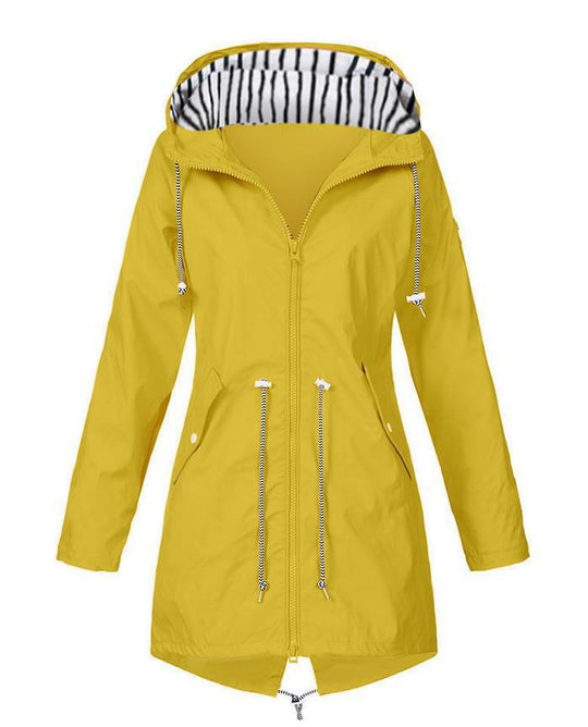 Damen nan taillierte Parka-Jacke mit Kapuze, Kordelzugbund und verdecktem Reißverschluss Shop Nory