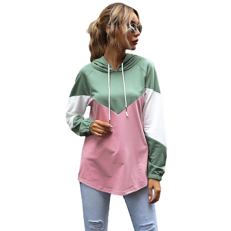 Damen Oversize Kapuzenpullover mit Raglanärmeln und abgerundetem Saum Shop Nory