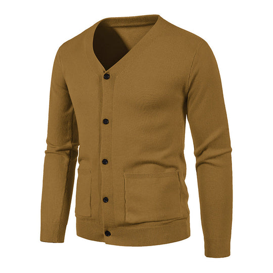 Herren Strickjacke mit V-Ausschnitt und praktischen Taschen