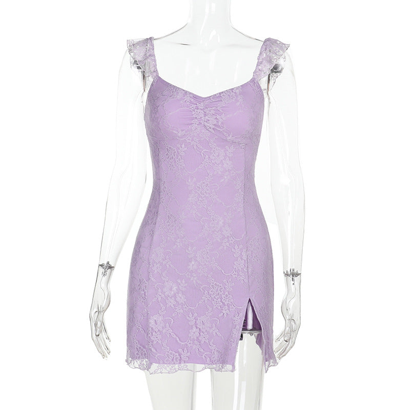 Damen Minikleid mit raffinierten Spitzenakzenten Shopnory