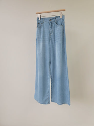 Damen Weitbeinige Hochgeschnittene Denim-Hosen Shop Nory
