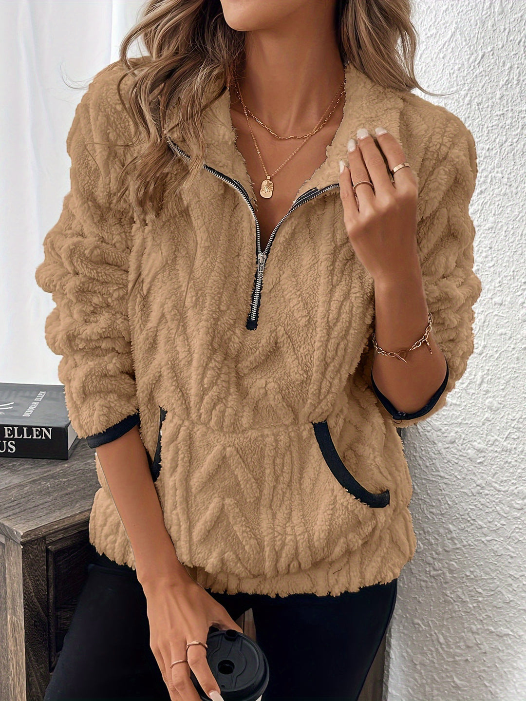 Damen Weiche Fleece Damenjacke Shop Nory