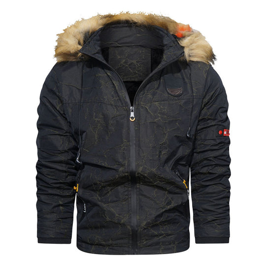 Herren Thermoisolierter Parka im Utility‑Stil mit Kunstfellkapuze und wattierter Innenlage Shop Nory