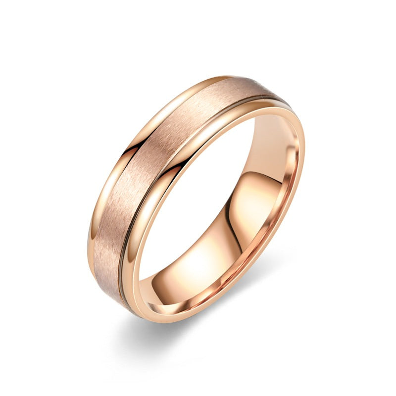 Damen Klassischer Goldring mit mattem Finish Shop Nory