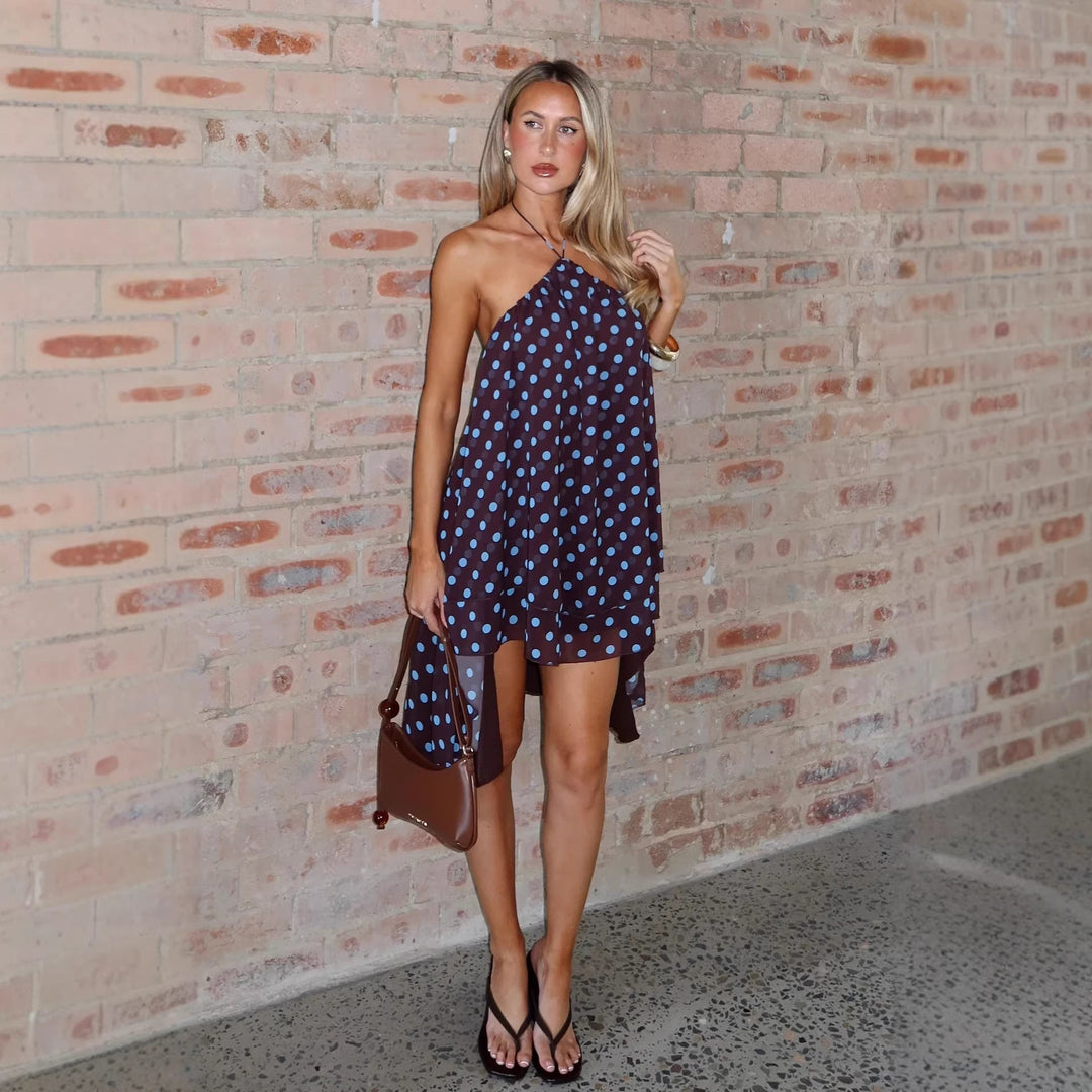 Damen maritimes Strandkleid mit fließendem Schnitt