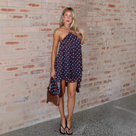 Damen maritimes Strandkleid mit fließendem Schnitt