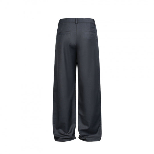 Damen Weite Bundfalten-Hose mit hoher Taille und sichtbarer Knopfleiste Shop Nory