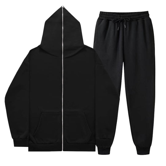 Unisex nan leichter French-Terry Zip-Hoodie und tapered Jogginghose Set mit Raglanärmeln, Kängurutasche und elastischem Komfortbund Shop Nory