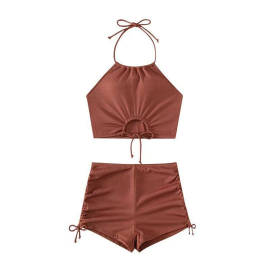 Damen Freizeit-Bikini-Set mit Raffungen